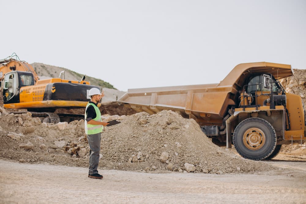 Heavy machinery concrete pour