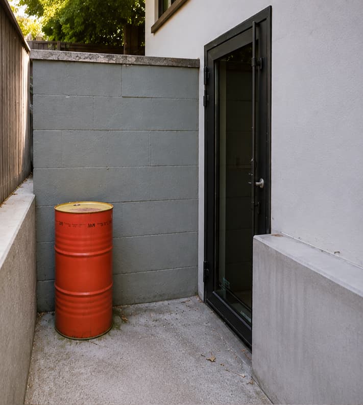 Before: Side Entrance & Below-Grade Stairs